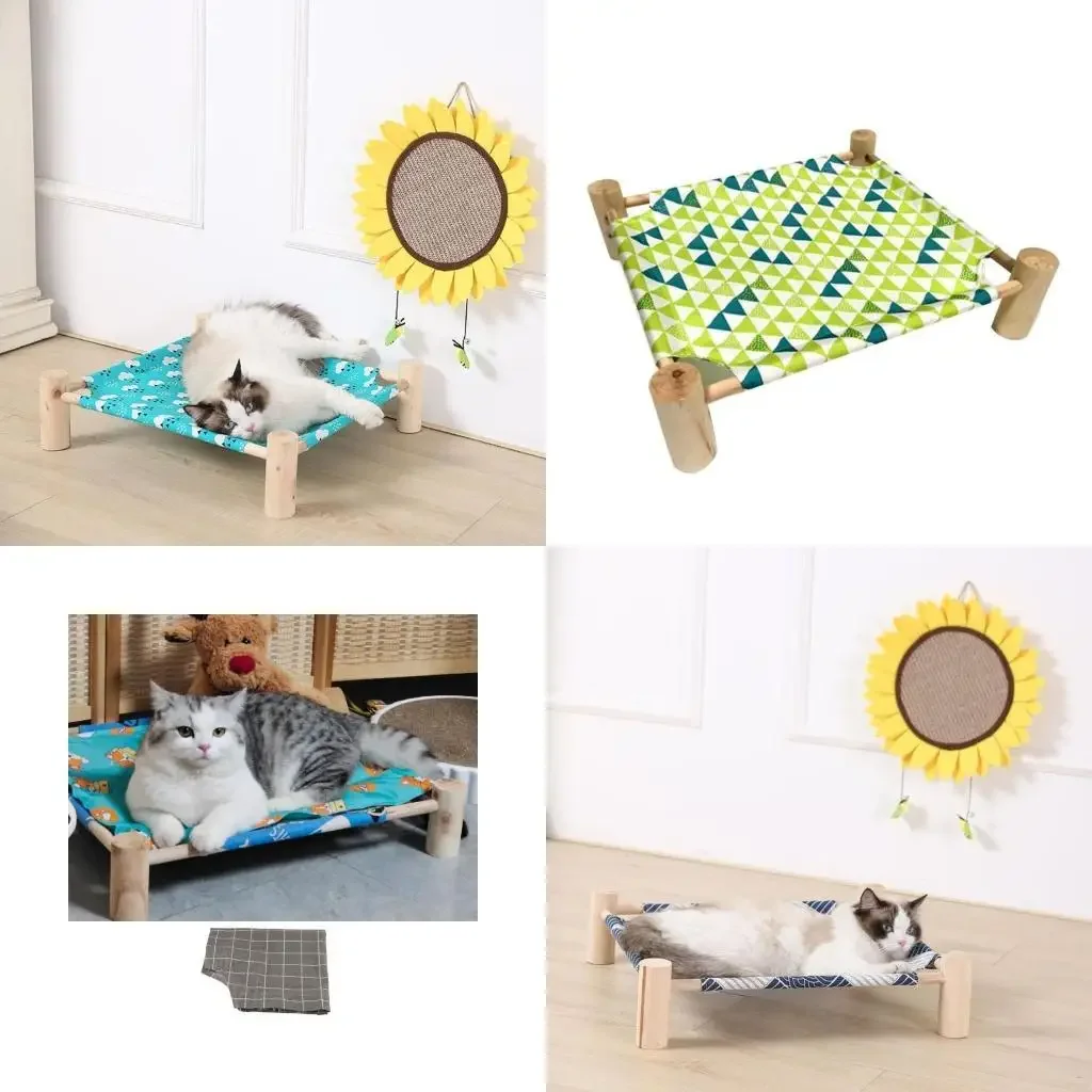 

Elevated Bed Replacement Fabric Breathable Print Pet Summer Bed Cushion Mat X3UC