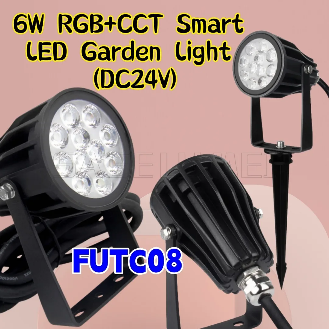 

NEW MiBoxer FUTC08 6W RGB+CCT Smart LED Garden Light DC24V Outdoor Waterproof Lamp IP66 2.4G Wireless Remote Wifi Voice Control