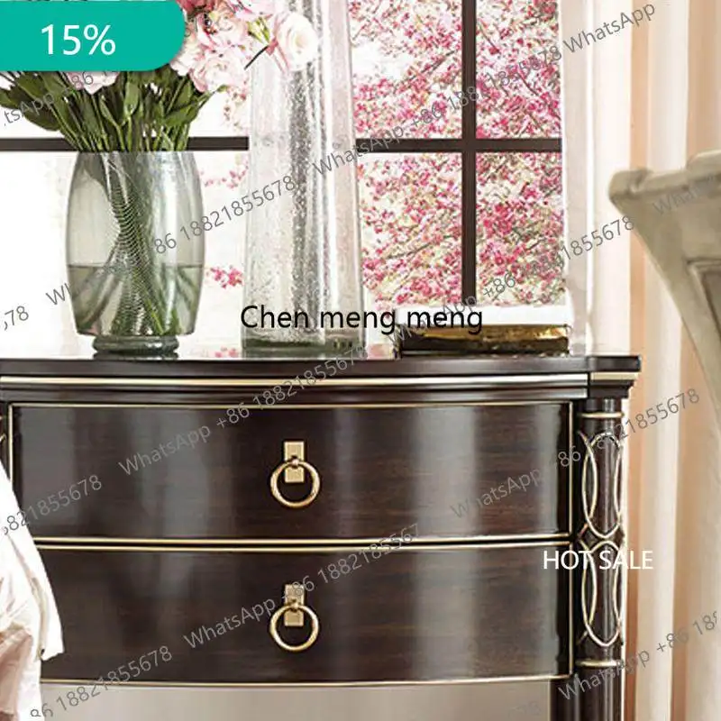 B182 American light luxury dark coffee dressing cabinet high-end French living room storage decorative side cabinet