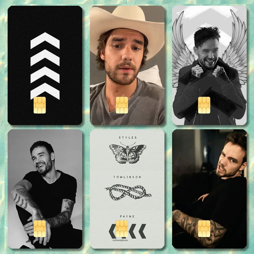 Singer L-Liam P-Payne Stickers Cartoon Credit Card Visa Debit Bank Charge Card Bus Metro Waterproof Sticker Decal Decoration