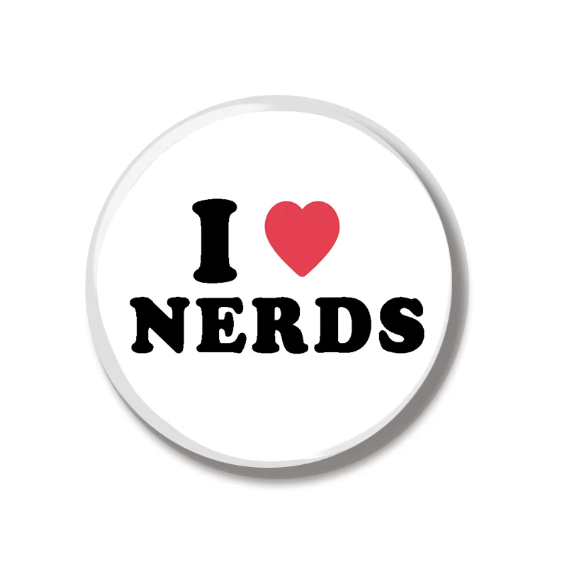 44MM I Love Nerds Pin Soft Button Pin Jewelry Creative Badge Cartoon Brooch Lapel Pin Bag Backpack Hat Decoration