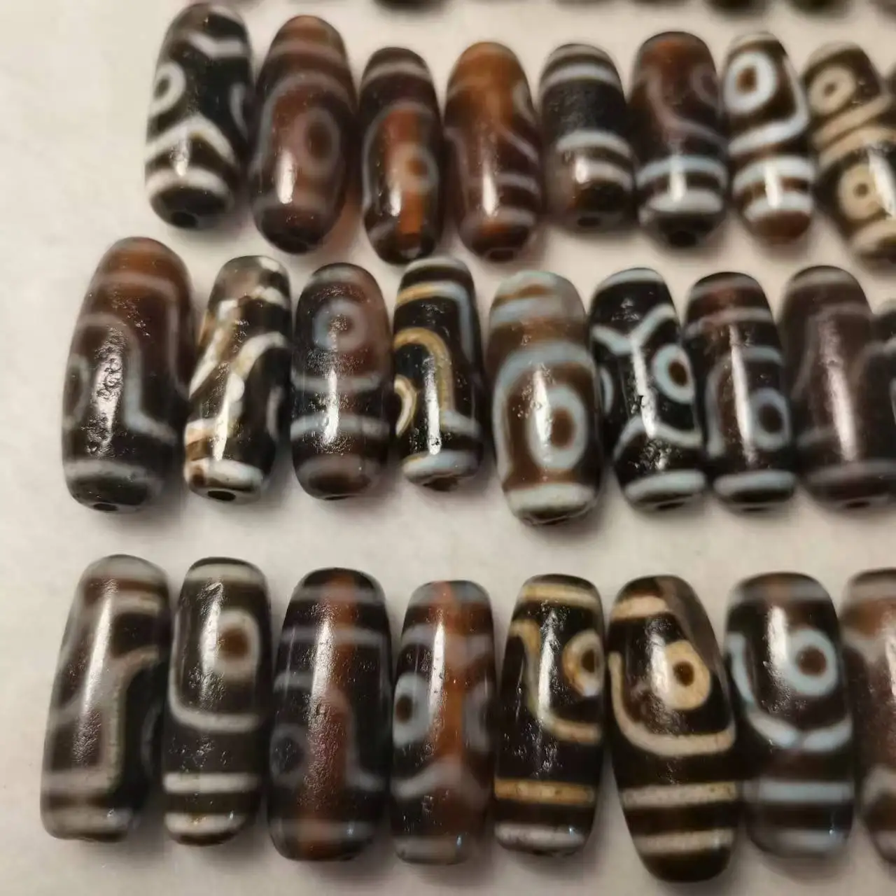 35pcs/lots Magic Natural Agate Stone Tibetan Dzi Beads 10mm*25mm Small Beads for Bracelet and Necklace making Free Shipping