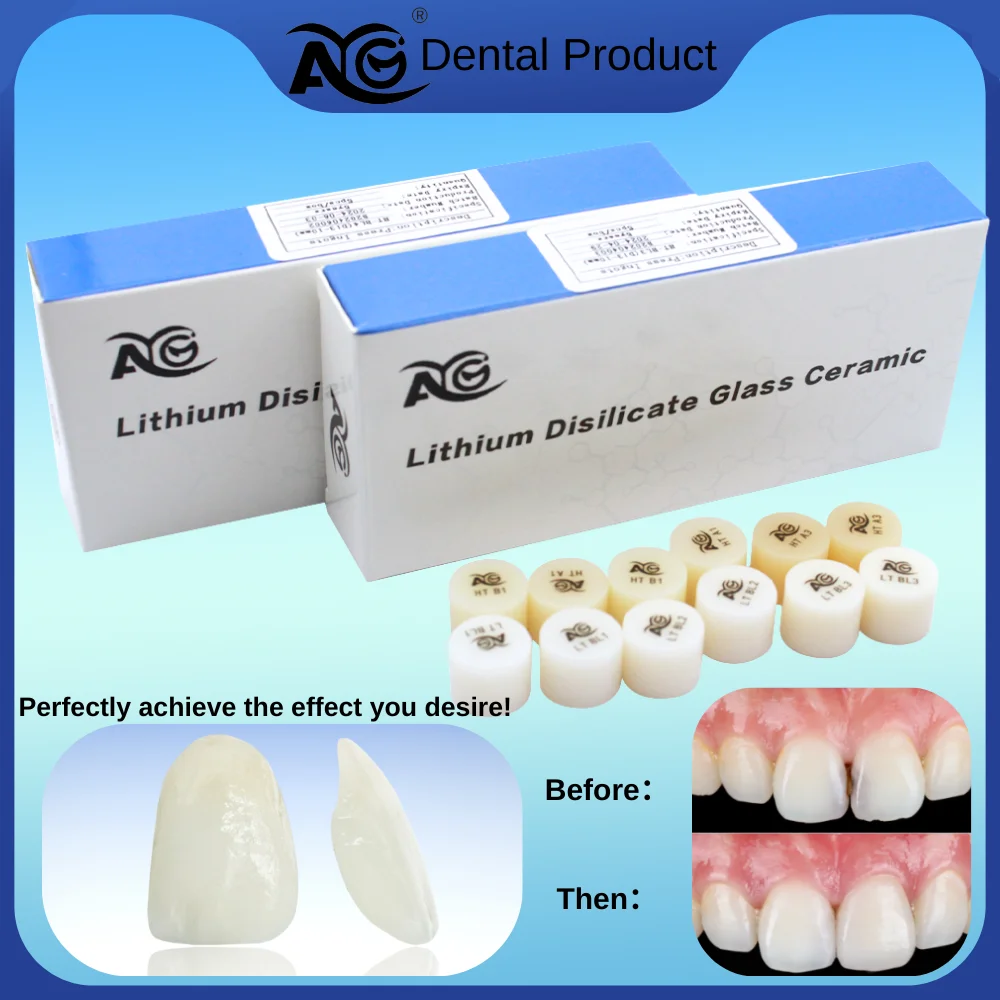 

5 шт./упак. Стоматологические прессованные слитки из дисиликата лития HT/LT, стеклокерамические блоки, высококачественные слитки для виниров, стоматологические материалы