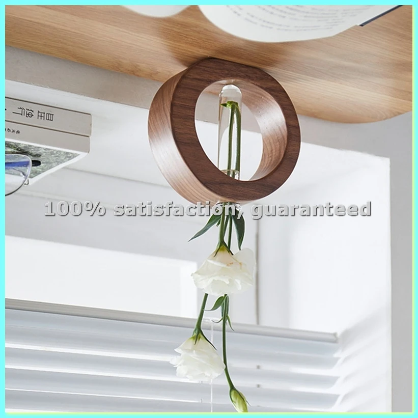 

Набор декоративных ваз из массива дерева и стекла: вазы из орехового дерева и стекла, деревянные вазы-кашпо для цветов B-ABFT