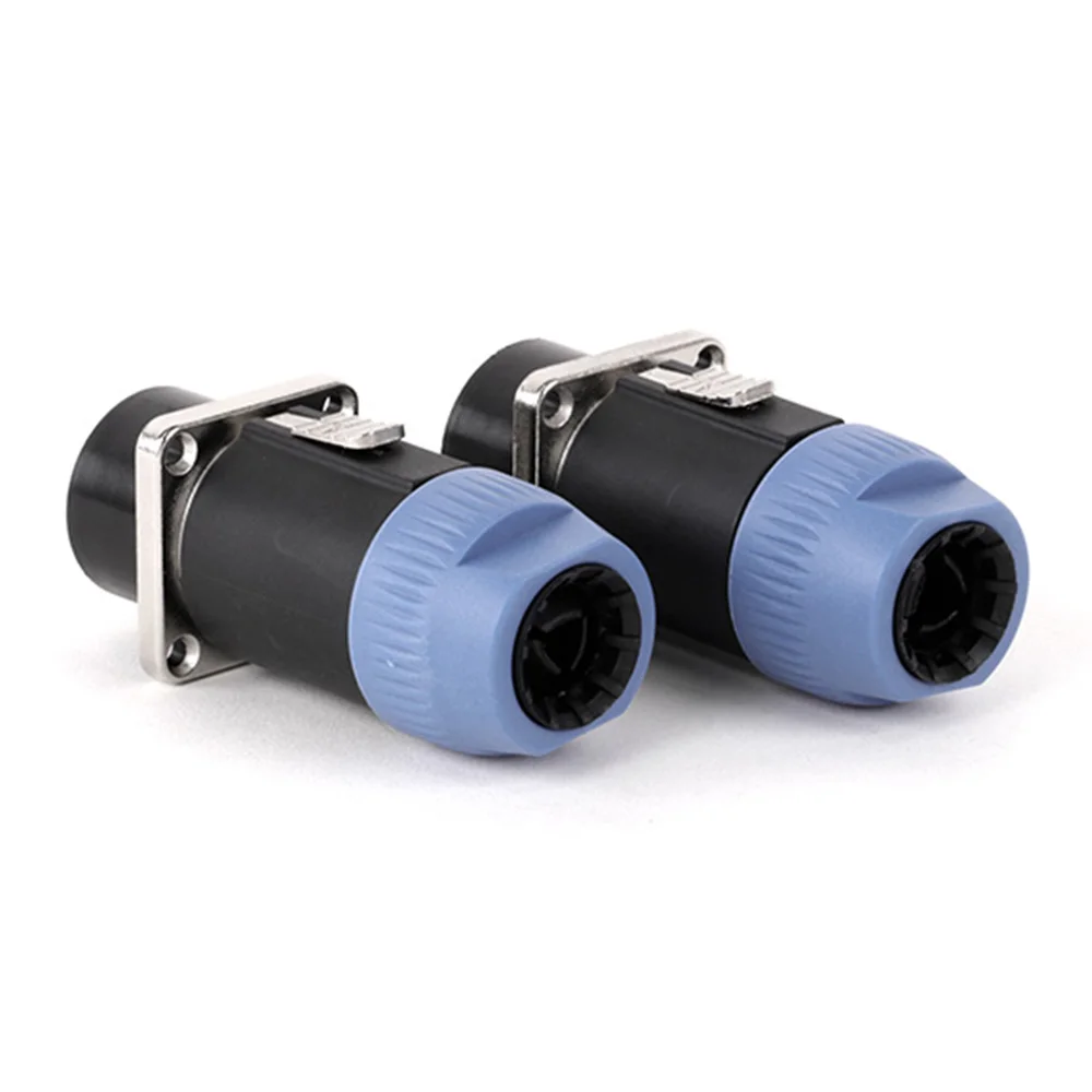 2sets 8Pins Speakon Connector Male Plug+Female Socket Twist Lock Audio Jack Cable Adapter for Amplifier Loudspeaker Connection