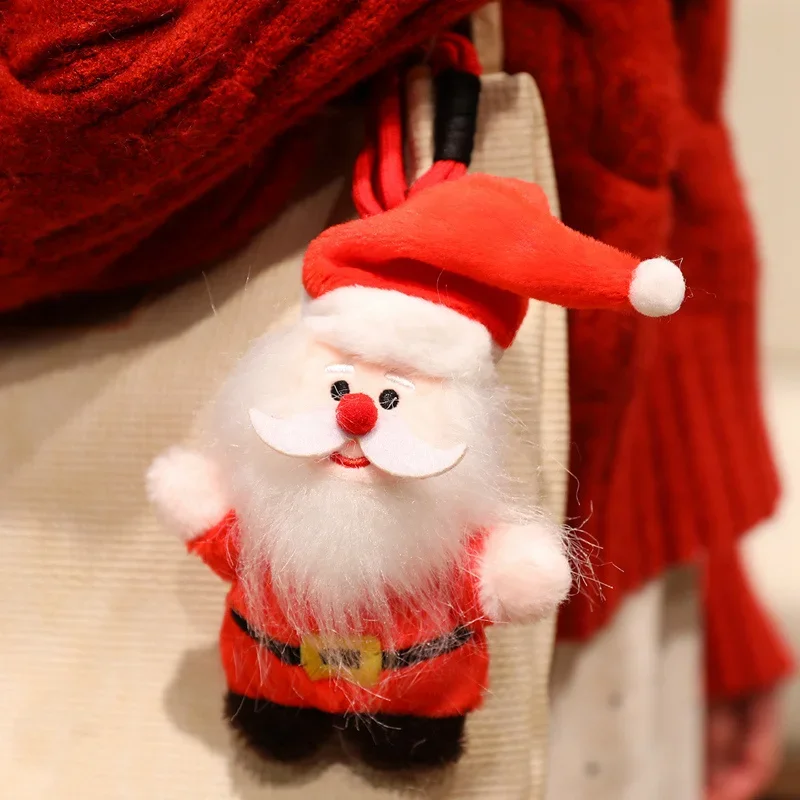 Kawaii Weihnachten Plüsch-schlüsselanhänger Cartoon Santa Claus Weihnachten Baum Puppe Stofftiere Auto Schlüsselanhänger Tasche Anhänger Hängen Dekor Geschenk