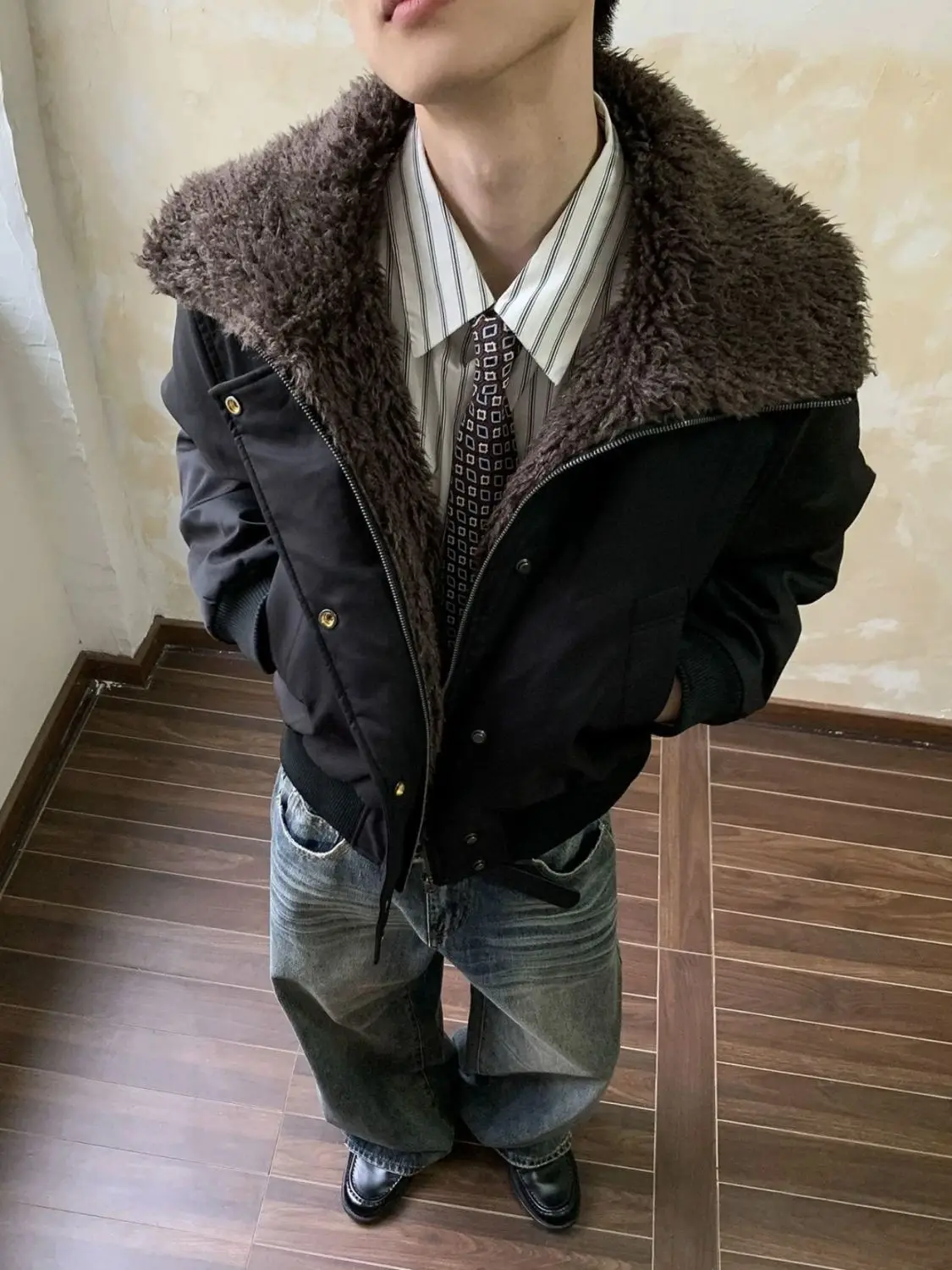 

Fur Collar Zip Up Jackets Mens Sports Entertainment Stadium Fitted College Campus Baseball Varsity Embroidered American Style OL
