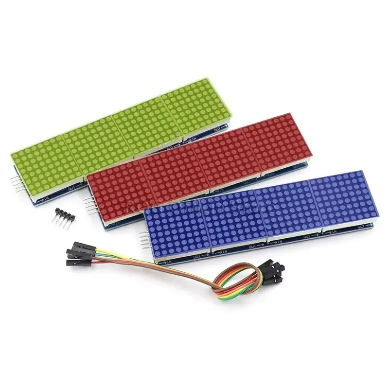 MAX7219 Dot Matrix Module Microcontroller 4 In One Display with 5P Line