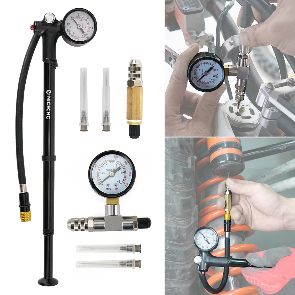 ​Universal UTV Shock Nitrogen Filling Needle Pump Pressure Gauge for Polaris RZR Yamaha Raptor YFZ Honda CanAm X3 Fox Ohlins