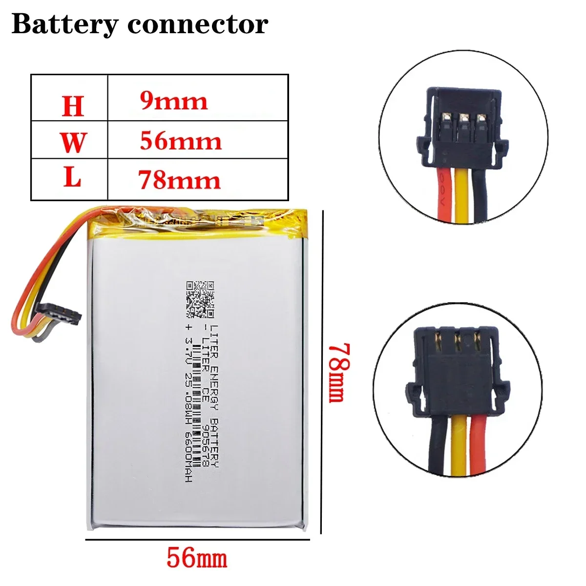 Lithium Polymer Battery 905678 3.7V 6600mAh For Open source console AYN Odin Pro Game machine battery