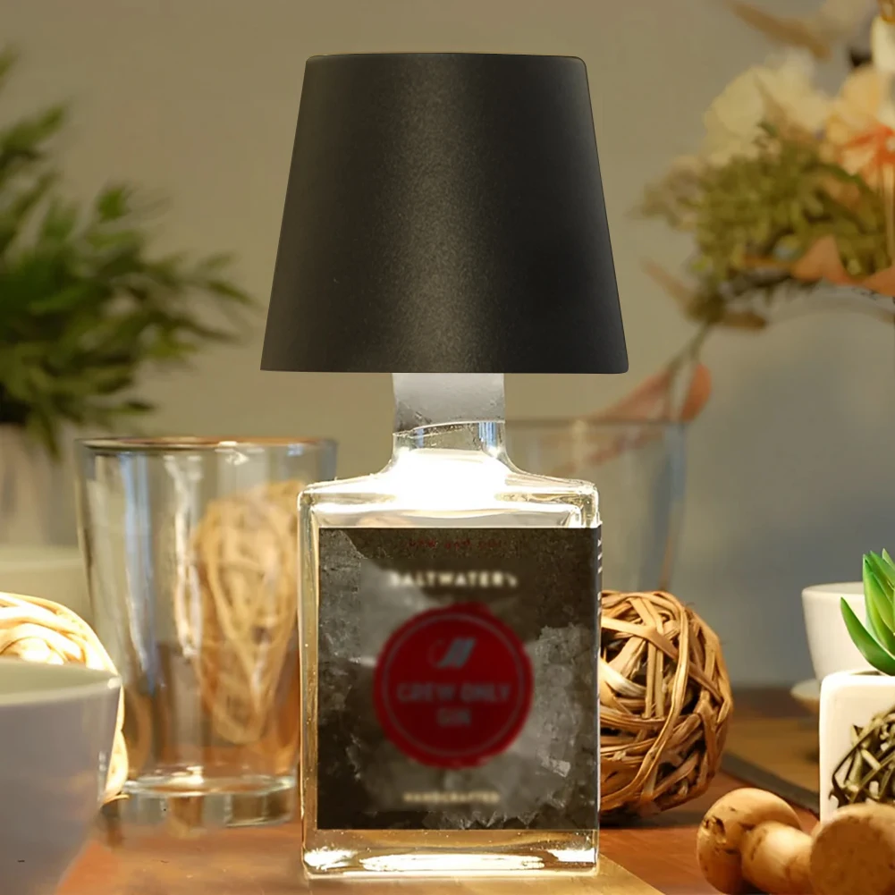 LED Bottle Light Touch Control Wireless Wine Bottle Lamp Outdoor Travel Dining Table Lamp RGB + 3 Color Night Light Room Decor