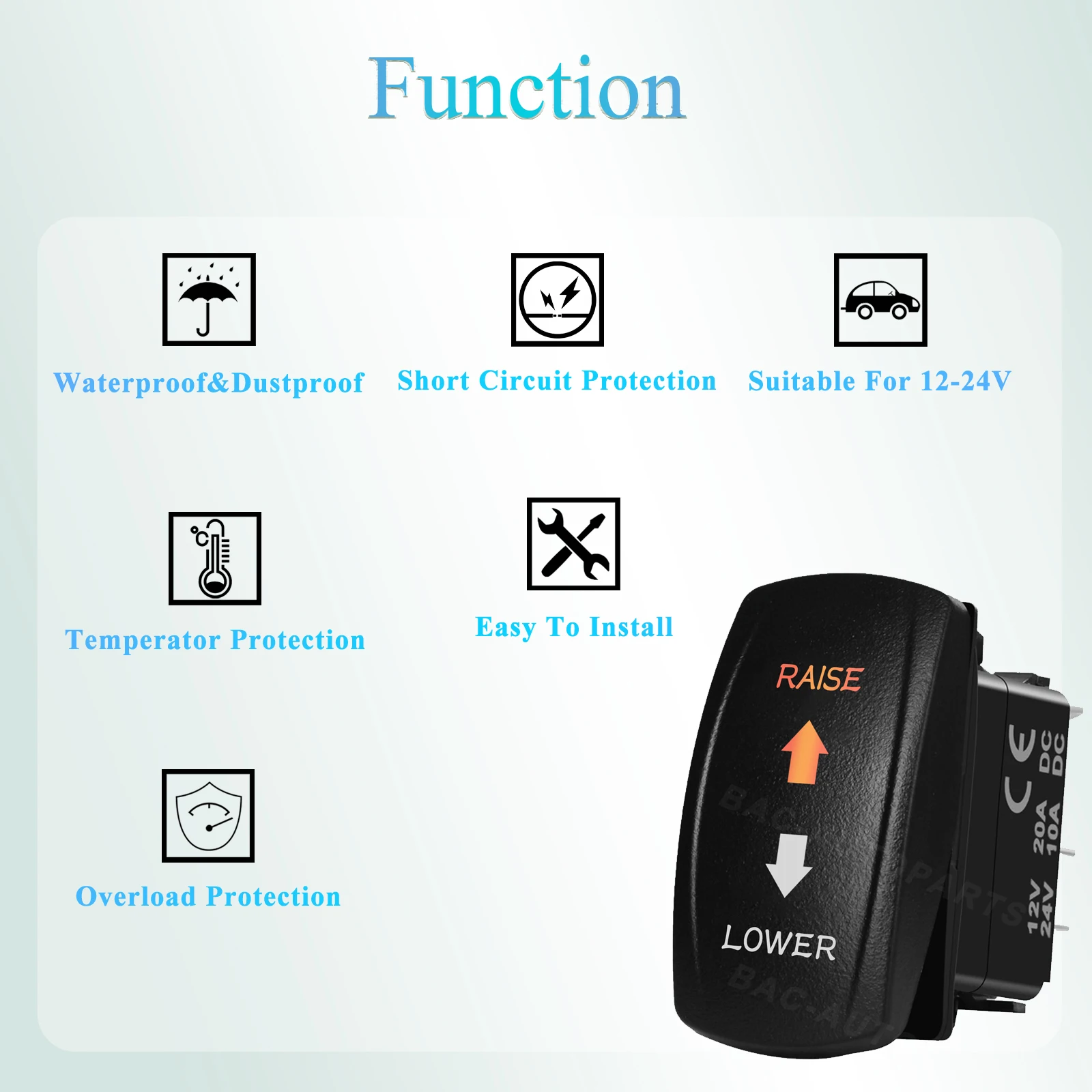 12 فولت/24 فولت مقاوم للماء الخلفية البحرية الروك التبديل لليخوت قارب صيد المراكب الشراعية كروزر الملاحة مرساة الإضاءة نظام الوقود