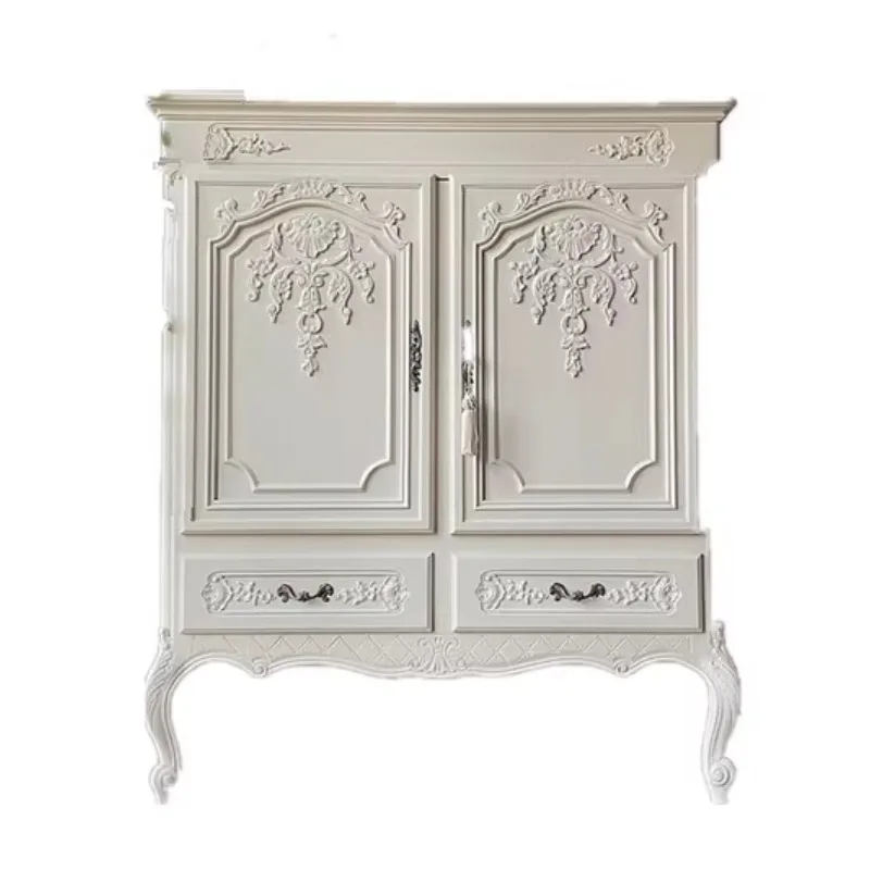 

Retro American country solid wood dining side locker porch wine cabinet small apartment furniture