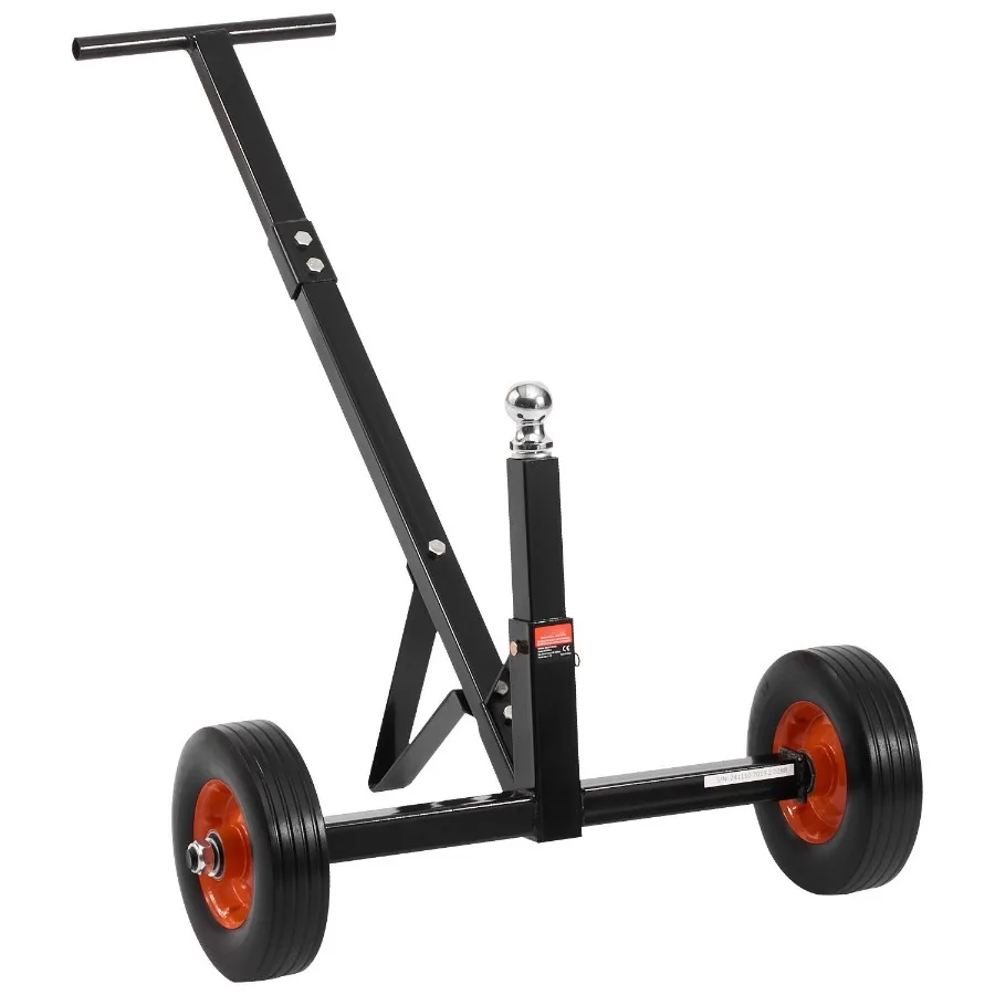

Heavy-Duty Trailer Dolly 600lbs Tongue Weight Capacity Carbon Steel Portable Tow Dolly with 1-7/8 in Hitch Ball and 10 in Solid