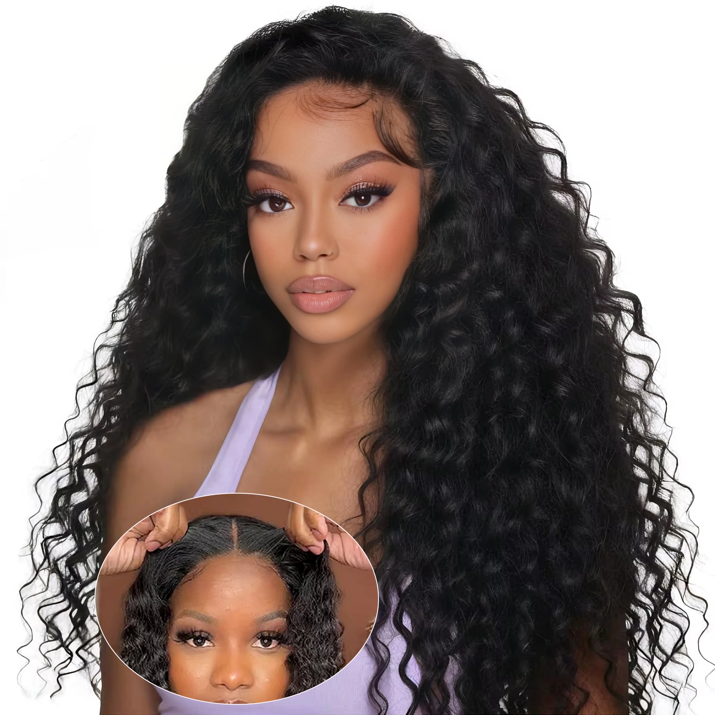 

Бесшовный парик из натуральных волос 18-42 дюйма, 13x4, 5x5, с глубокой волной, без клея, бразильский, 13x6, HD кружевной фронтальный парик из натуральных волос