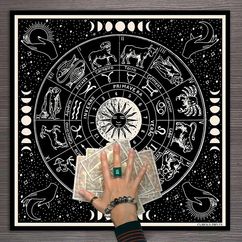 Sun Moon Phases Tarot Altar Decoration Witchcraft   Mat  Tablecloth Zodiac Astrological  Butarot