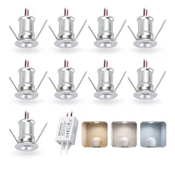 Indoor 1W LED Spotlight with Transformer 100-265V Mini Led Downlight 12V Focus Spot Lamp IP65 Staircase Cabinet Ceiling Lighting