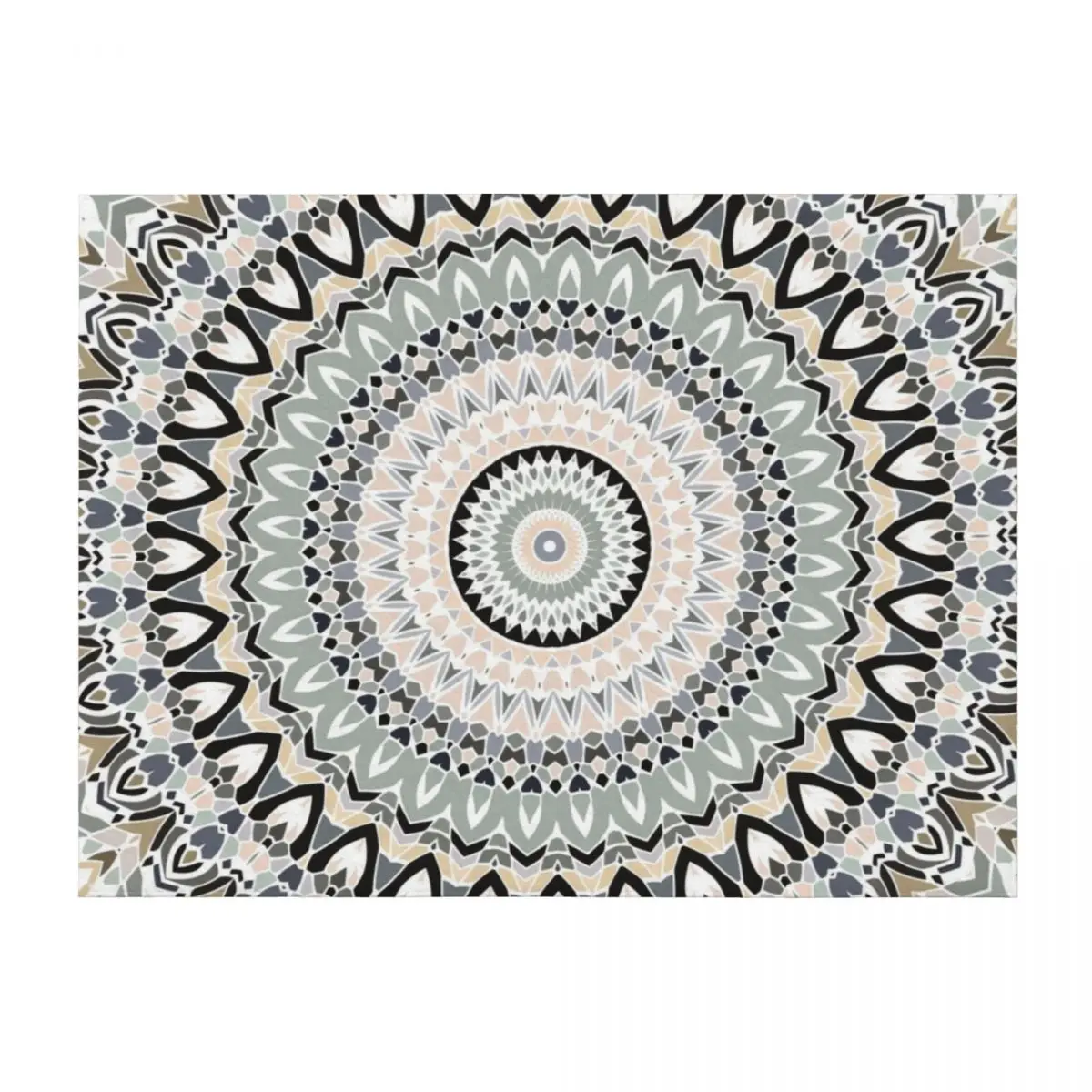 

Black and Pastel Mandala Throw Blanket Sofa Throw warm winter Personalized Gift Bed covers Blankets