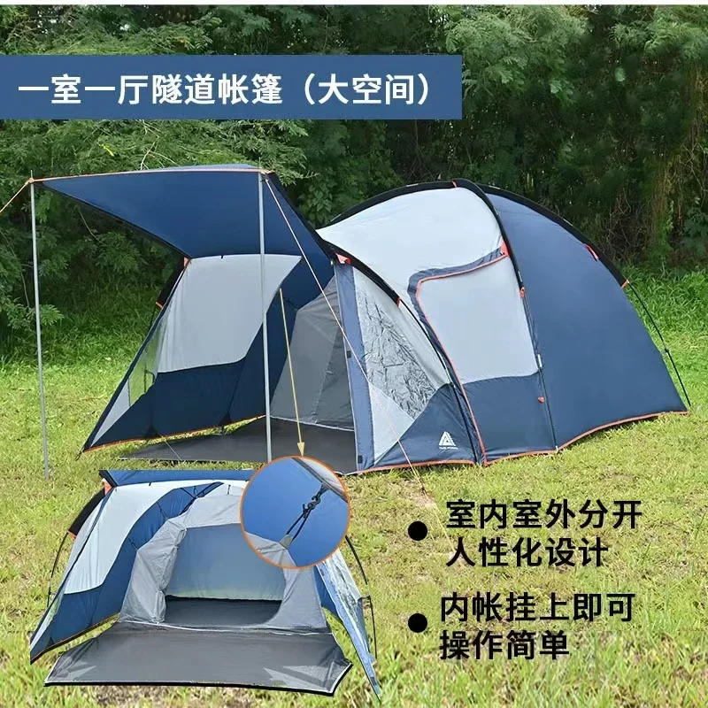 Hot Sale One Living Room 3-4 Persons Big Camping Tent Waterproof Luxury Extra Large Outdoor Family Camping Tents