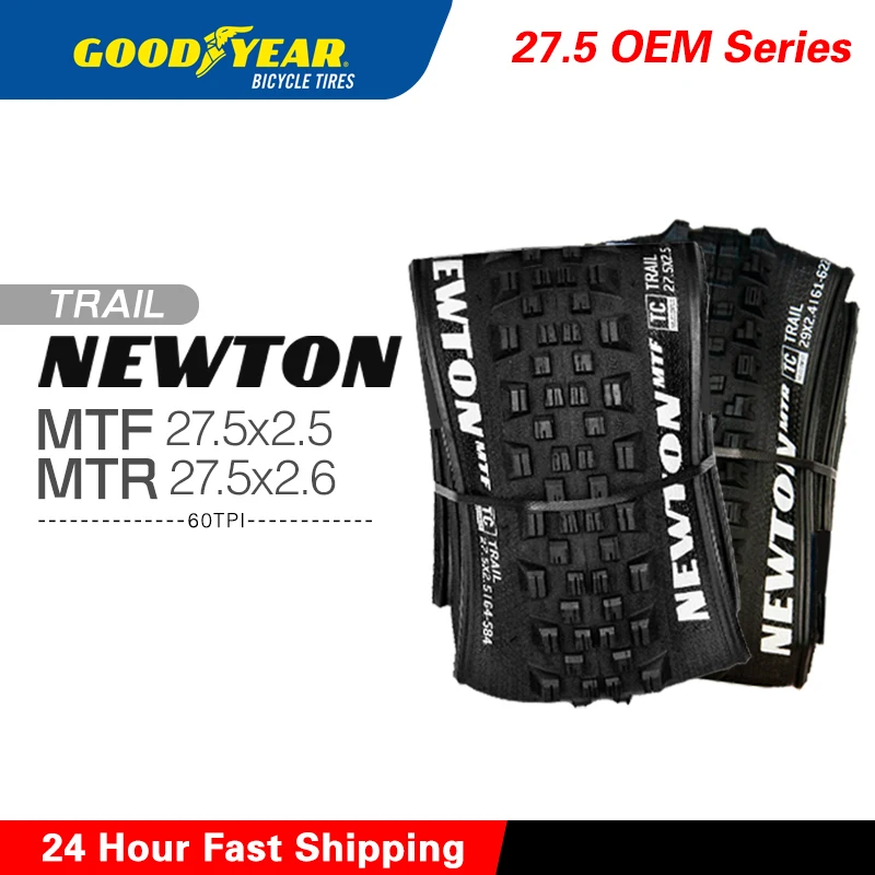 

Покрышки Goodyear 27.5 MTB Newton Trail MTR & MTF 27.5X2.5/2.6 OEM, черные, бескамерные, 60TPI, для даунхилла и эндуро.