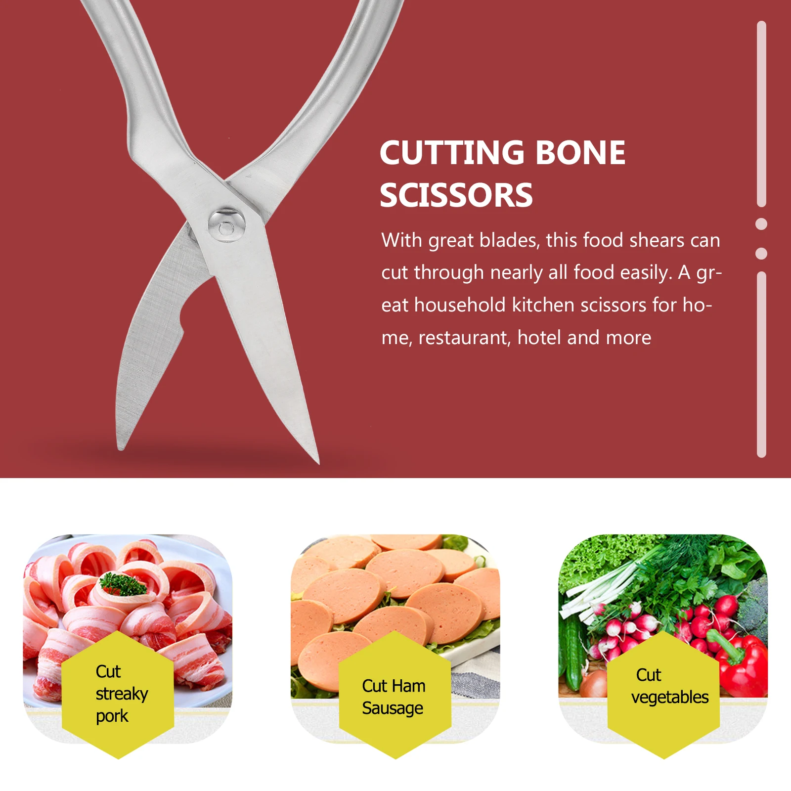 

Stainless Steel Kitchen Shears Heavy Duty Poultry Scissors for Cutting Bone Meat Fish Lobster Bbq Home Restaurant Use