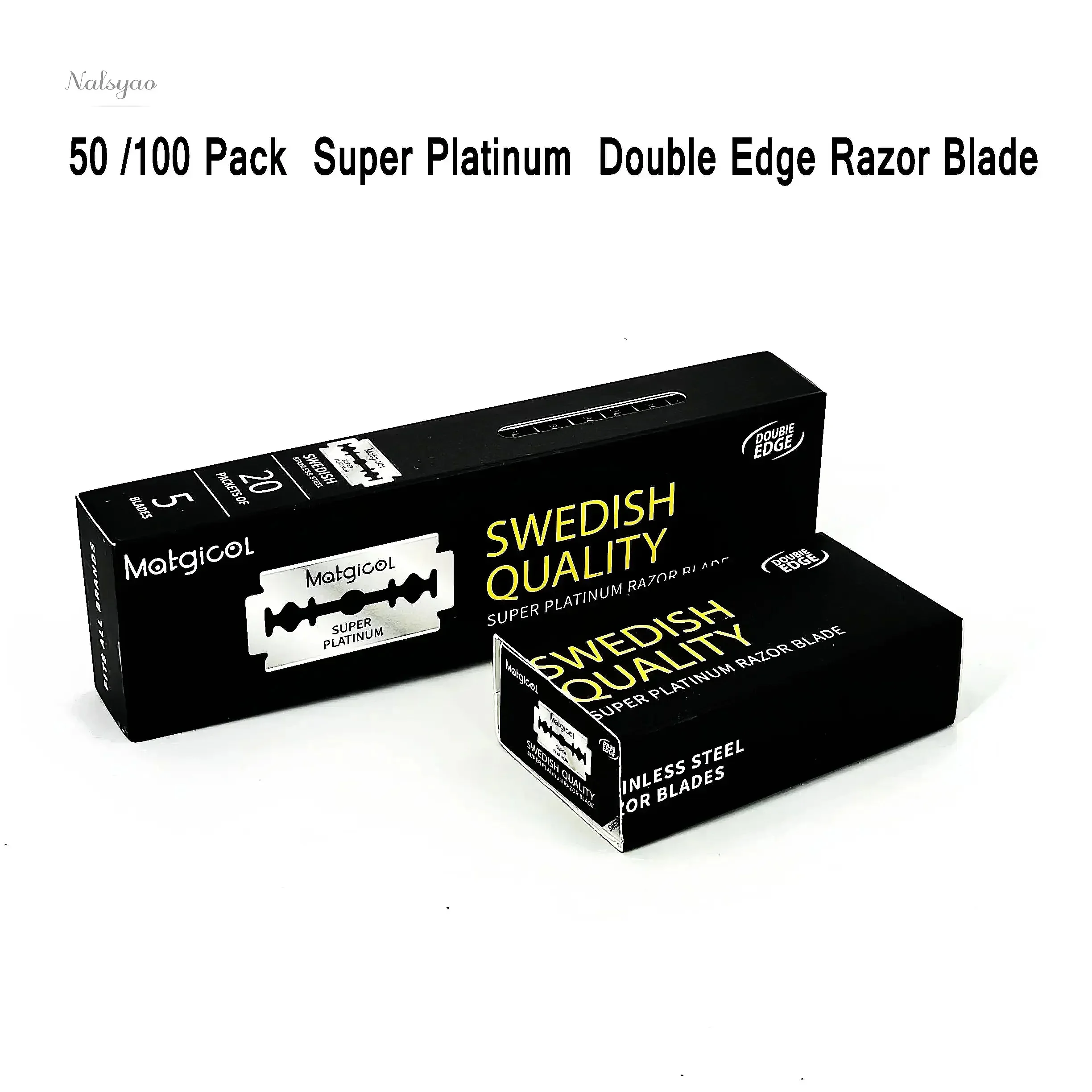 100 Pack Super Platinum Double Edge Razor Blades Ultra Sharp Stainless Steel Men's Shaving Razor Blade