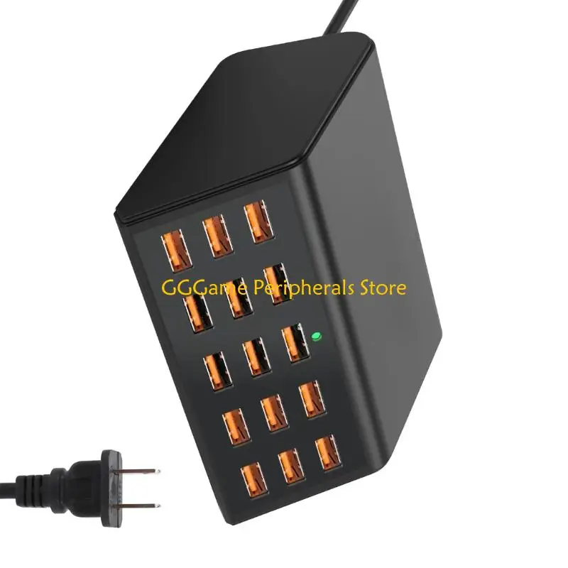 U55B 15Port USB Chargers with LED 100W High Power for Real Time Charging Monitoring Phones Tablets