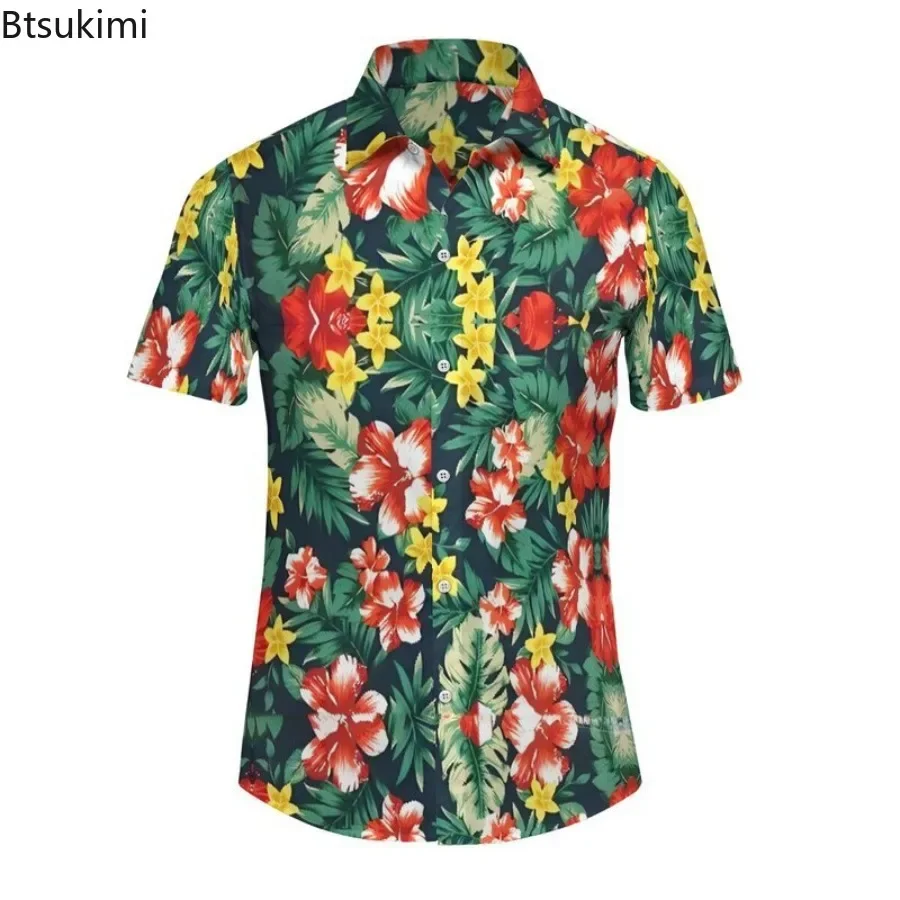 Classic 3D Printed Hawaiian Shirts for Men Fashion Retro Graphics Shirt Summer Men's Short Sleeve Button Up Shirt Y2k Streetwear