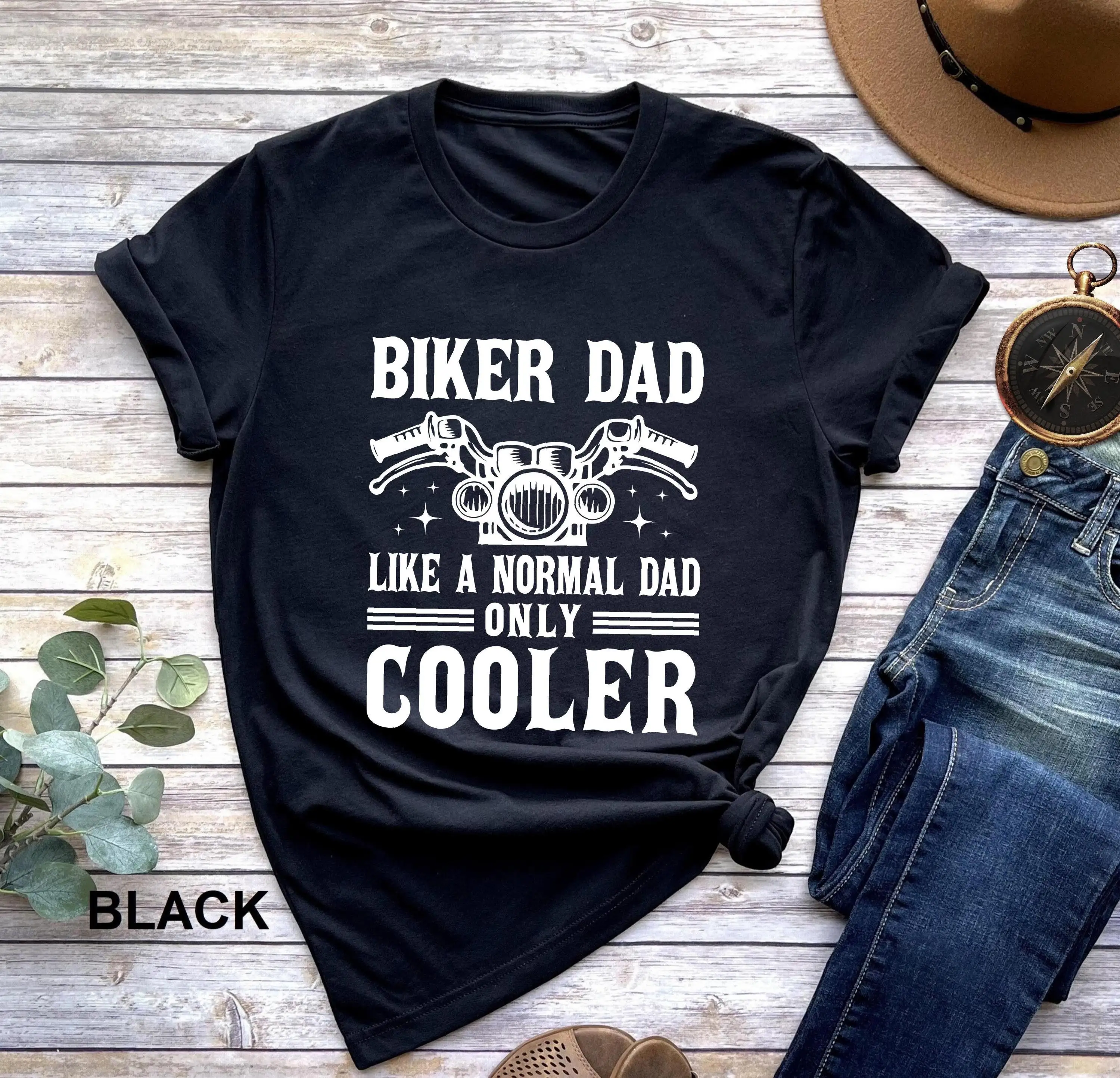 Biker Dad Like A Normal Only Cooler T Shirt Cycling Daddy Funny For Xmas