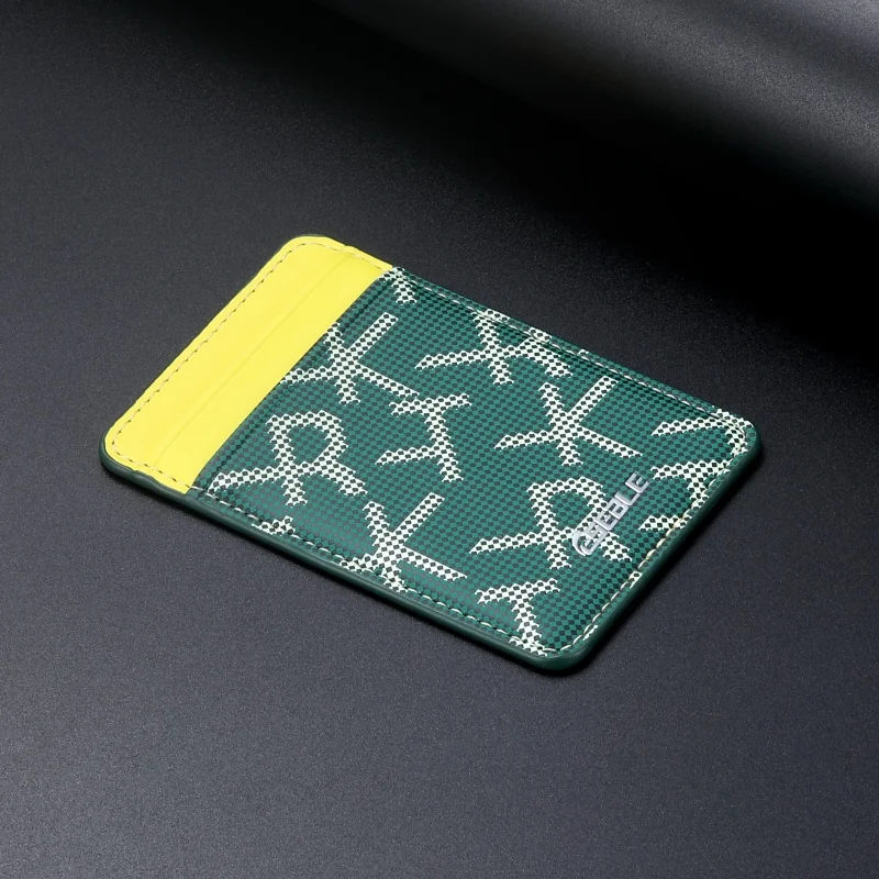 Ultradünnes PU-Leder-Portemonnaie mit zwei Kartenfächern für MagSafe, magnetischer Kartenhalter, geometrisches Buchstabenmuster, für iPhone und Samsung-Serien. – Detail 10