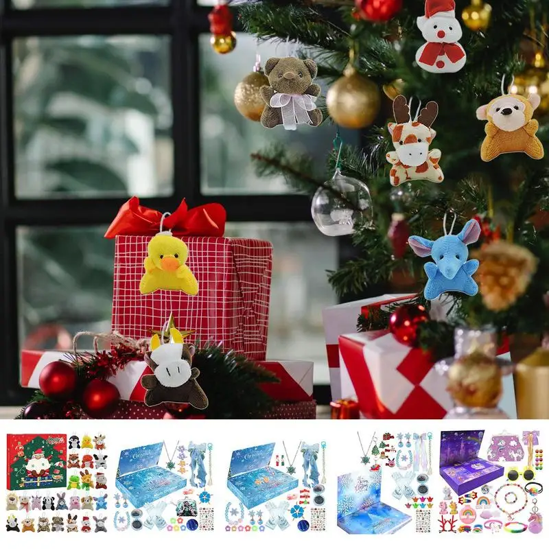 Christmas Gift Box Advent Calendar 24 Days Countdown Calendar Unicorns Ice Snow Jewelry Accessories Girls' Festival Gift Toys