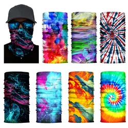 Tie dye Print Seamless Scarf Colorful Tube Bandana Women Men Outdoor Running Hiking Face Mask Neck Gaiter Headband Balaclava