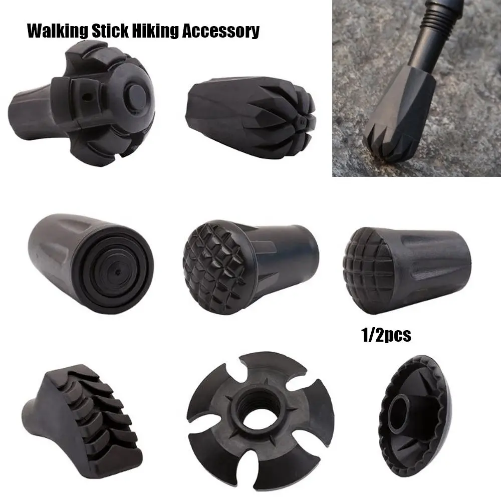 Hot 9 Styles Outdoor Tool Trekking Poles Protectors Hiking Alpenstock Accessories Walking Stick Head Pole Replacement Tips