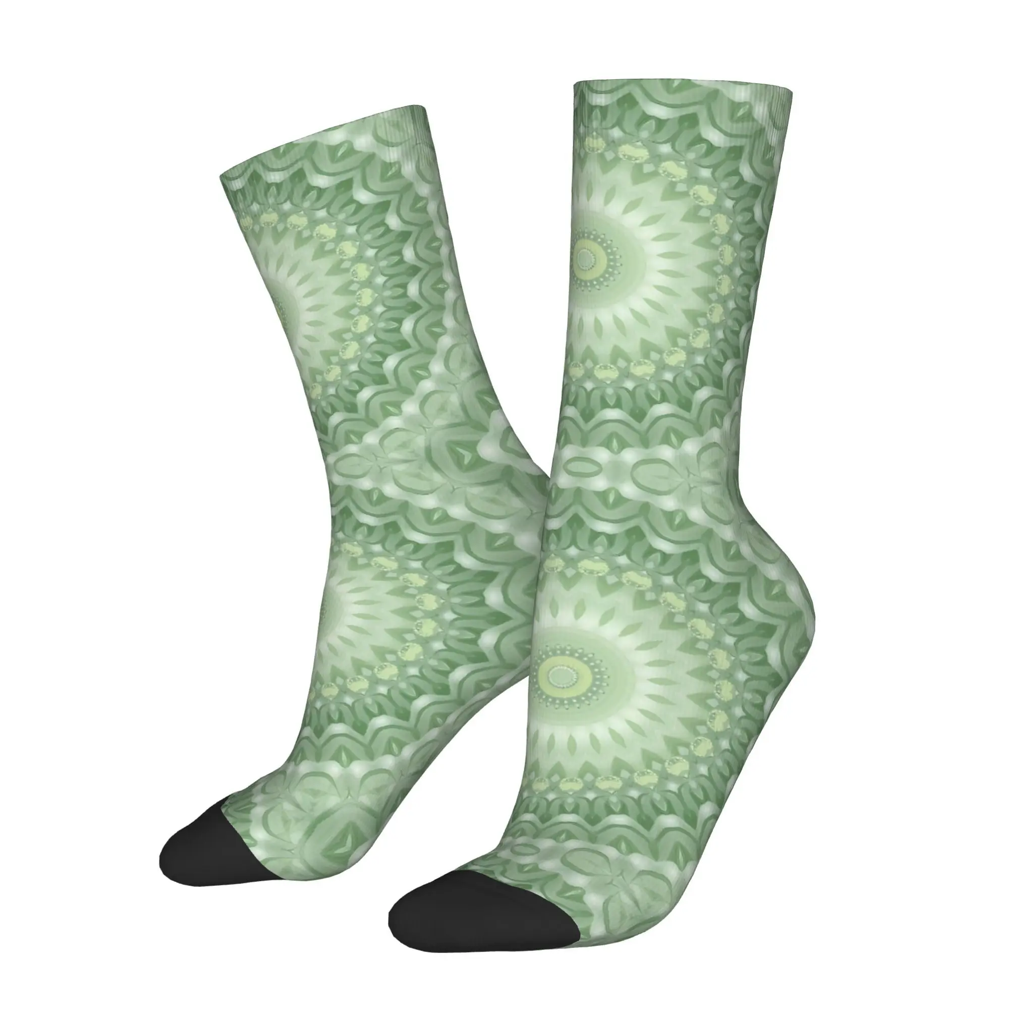 

Retro Spring Mandala In Green Men's Socks Unisex Street Style Crazy Crew Sock Gift