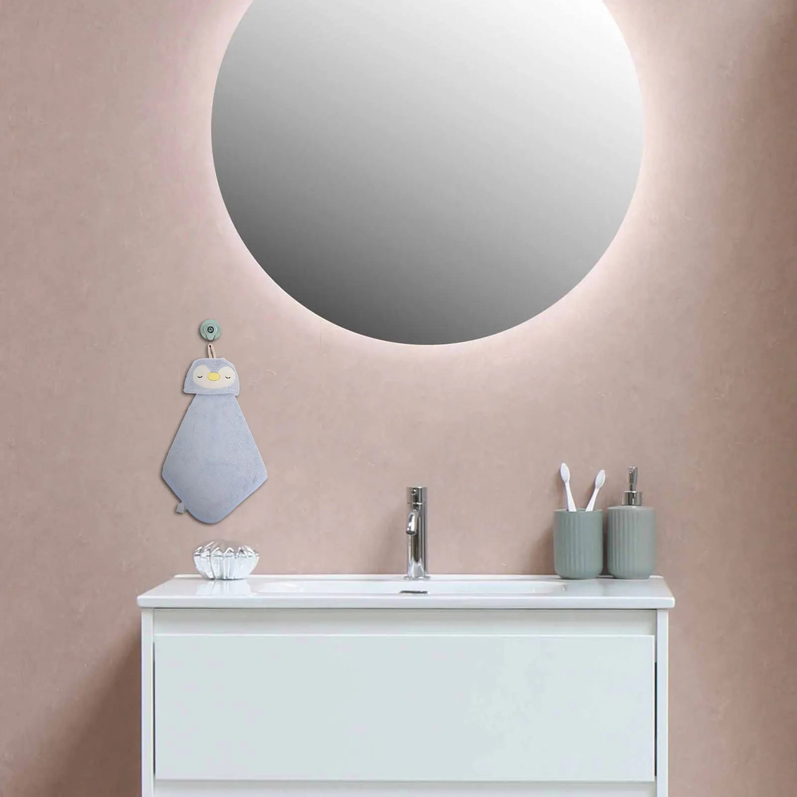 

3pcs Cartoon Animal Hand Towels Hanging Coral Fleece Towel For Kitchen Bathroom Home Use Soft Absorbent Practical Towels