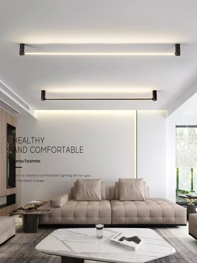 Ceiling lampextremely simple skyline led strip light living room no main light lighting background wall linear light