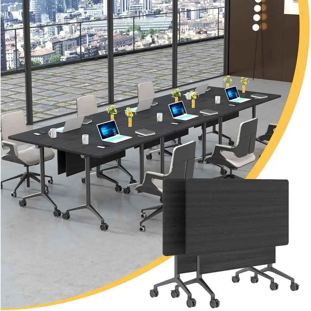 

55.2 Dual Pack Mobile Folding Conference Tables with Wheels for Training, Office, Classroom, and Seminar Spaces