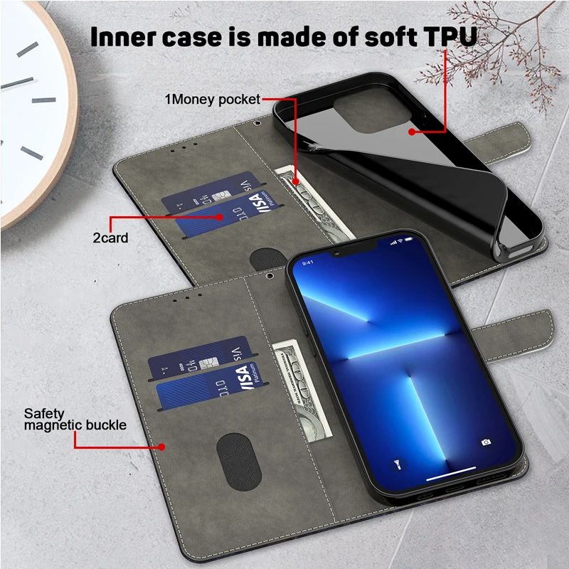 3D Magnetic Flip Leather Wallet Case For Samsung Galaxy S26 S25 S24 S23 S22 S21 S20 S10 S10e S9 S8 Plus Ultra FE Edge 4G/5G