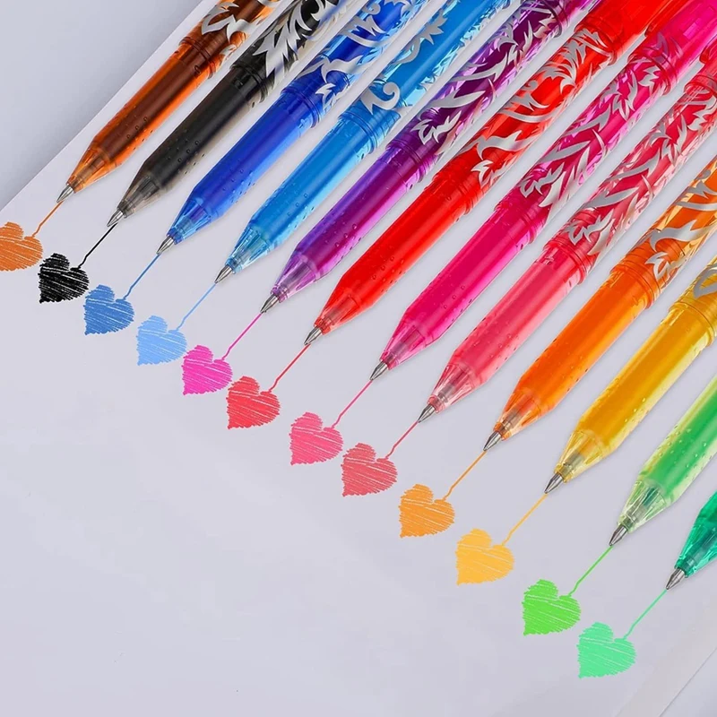 12 Pcs/Set Multi-Color Erasable Gel Pen 0.7Mm Kawaii Pens Writing Drawing Tools Office School Supply Stationery 0.7Mm Multicolor