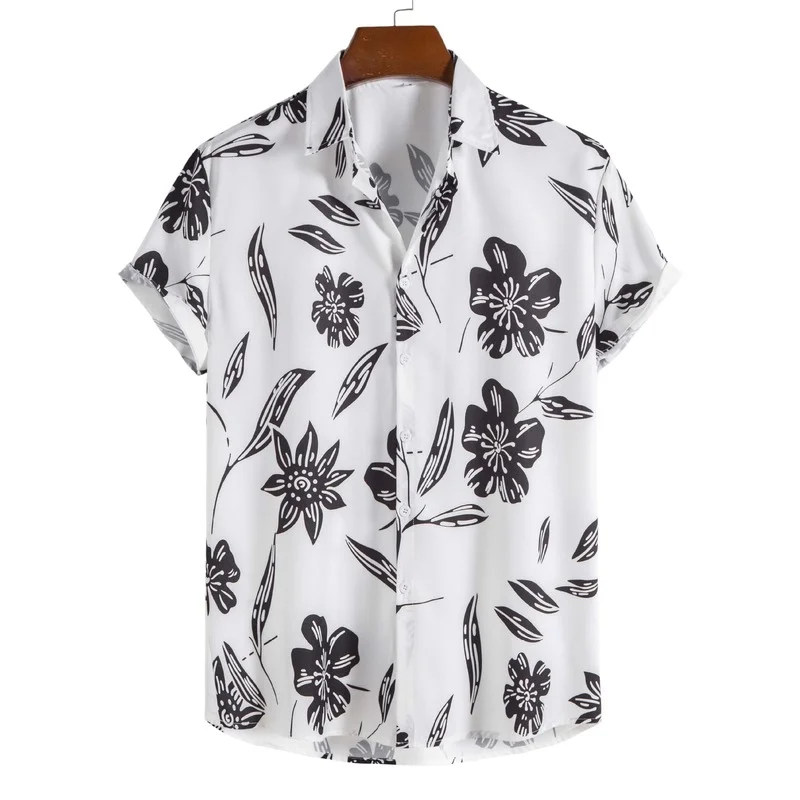 

Shirts for Men 2022 Summer New Men's Fashion Trend Casual Printed Short Sleeve Shirt Men Clothing