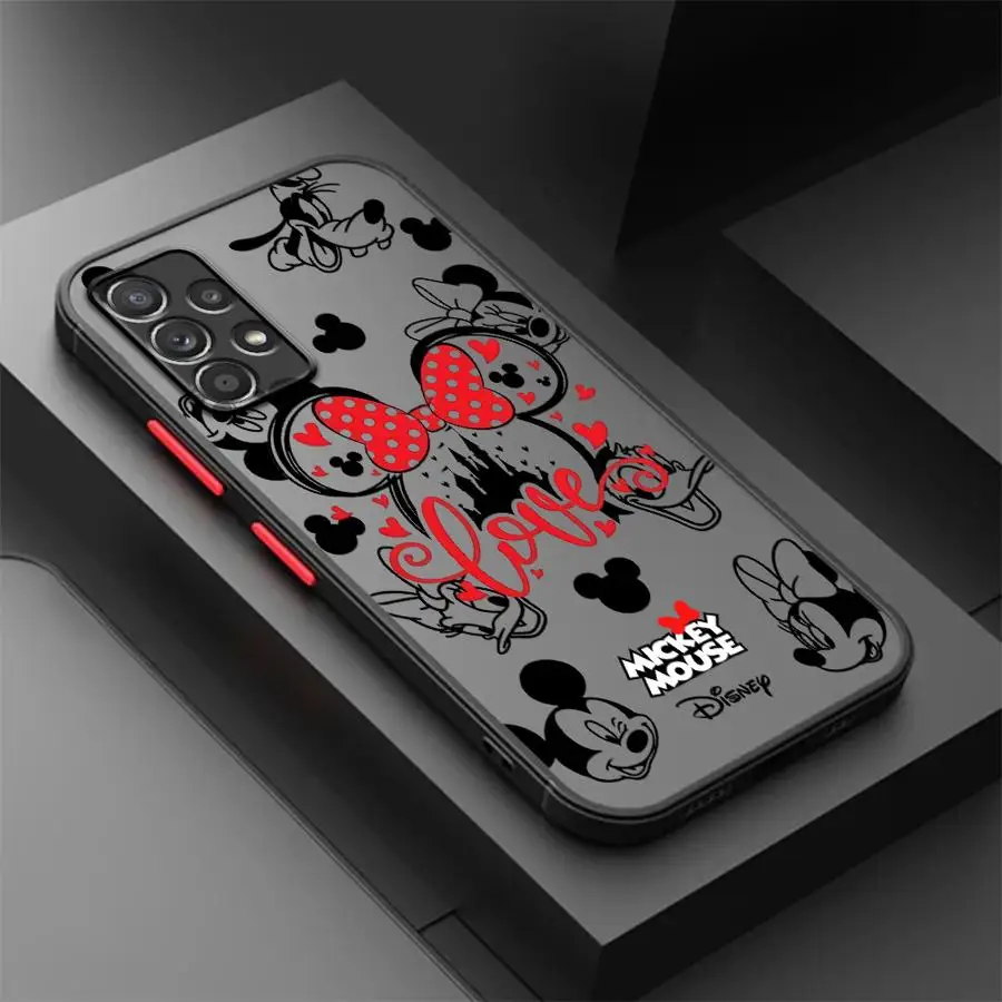 Case for Samsung Galaxy A54 A52 A14 A53 A34 A13 A12 A15 A16 A32 A21s A23 A51 A33 Phone Cover Disney Mickey Minnie Logo Fashion