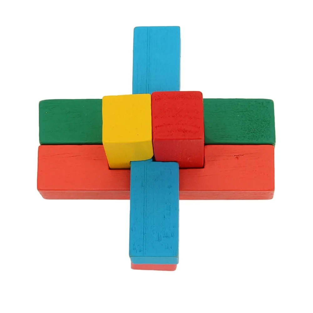 Portable 6 In 1 Brain Puzzle Lock Mechanism Interlocking Structure Interlocking Puzzle Toy Wooden Sensory Puzzle Toy For Adults