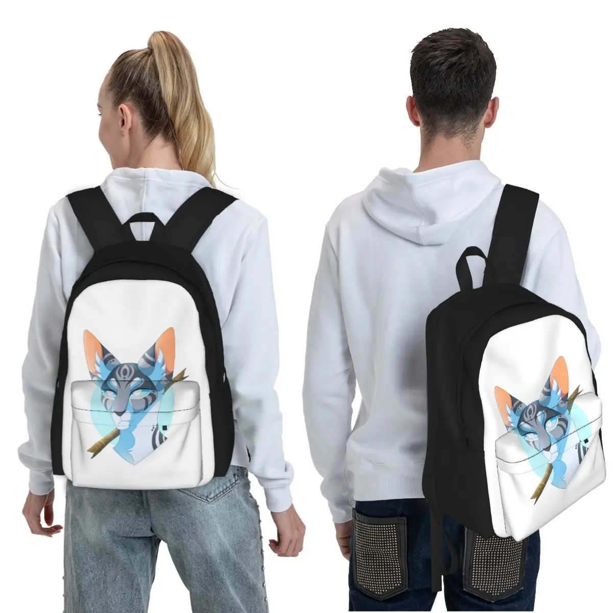 Jayfeather And Stick Student Backpack School Bag Hiking Travel Daypack for Boys Girls Fashion Bookbag Shoulder Bags