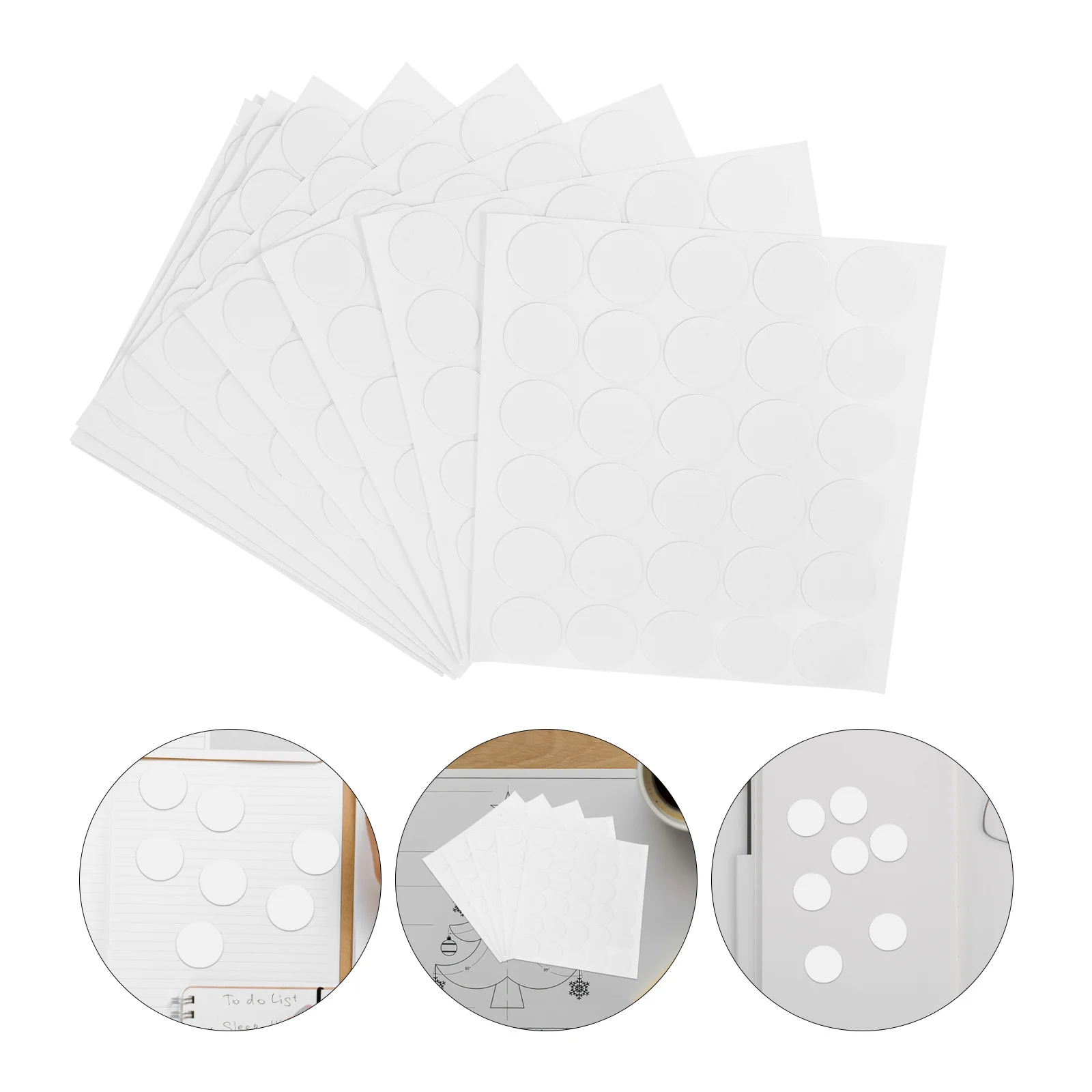 5 Sheets High-Viscosity Double Sided Tape Clear Adhesive Dots For Wall Hanging Decorations Scrapbooking Teaching Aids Office