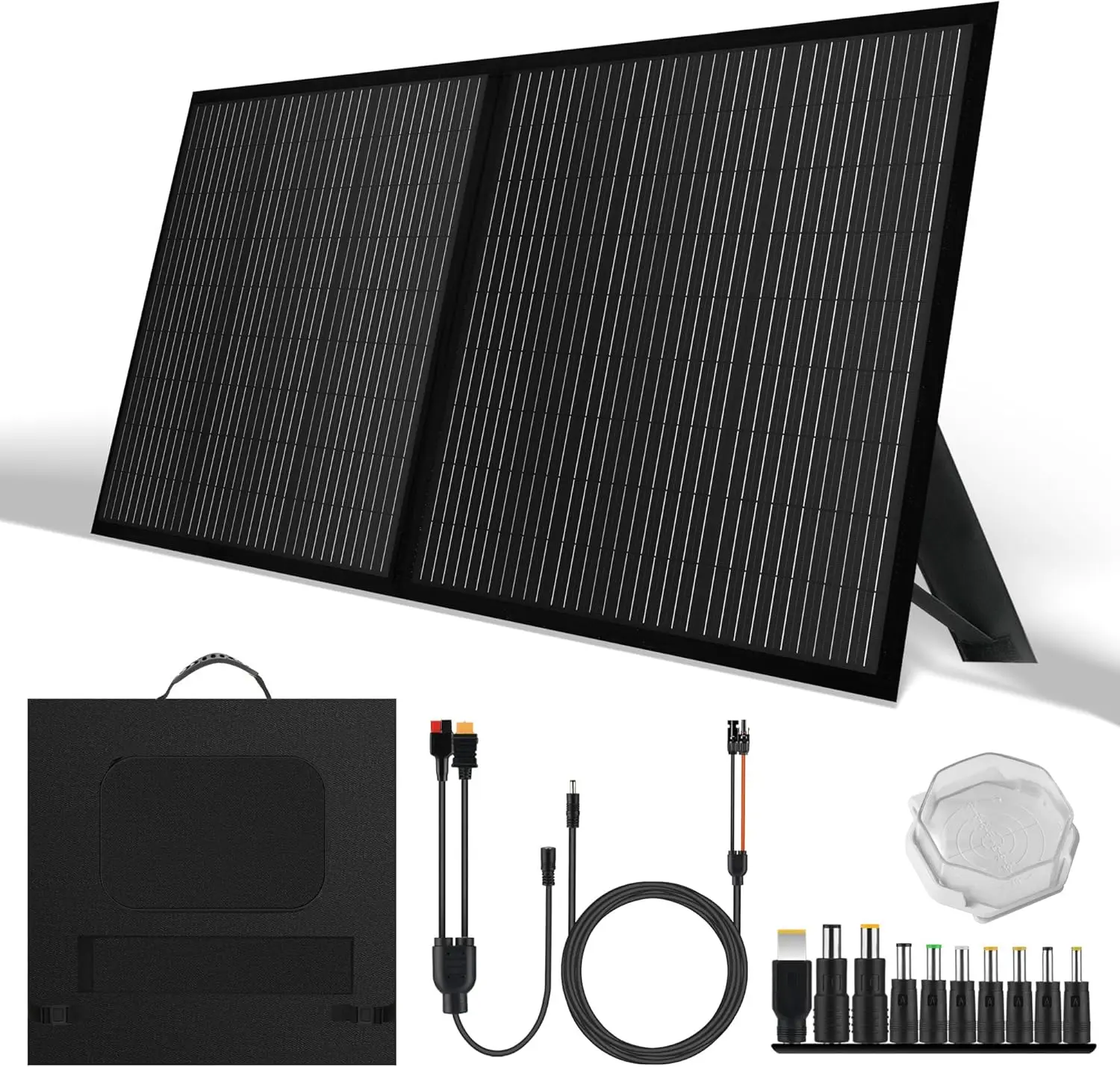 

Portable 100 Watt 12V Foldable Solar Panel with Adjustable Kickstands and Waterproof IP65 Design for Power Station Travel