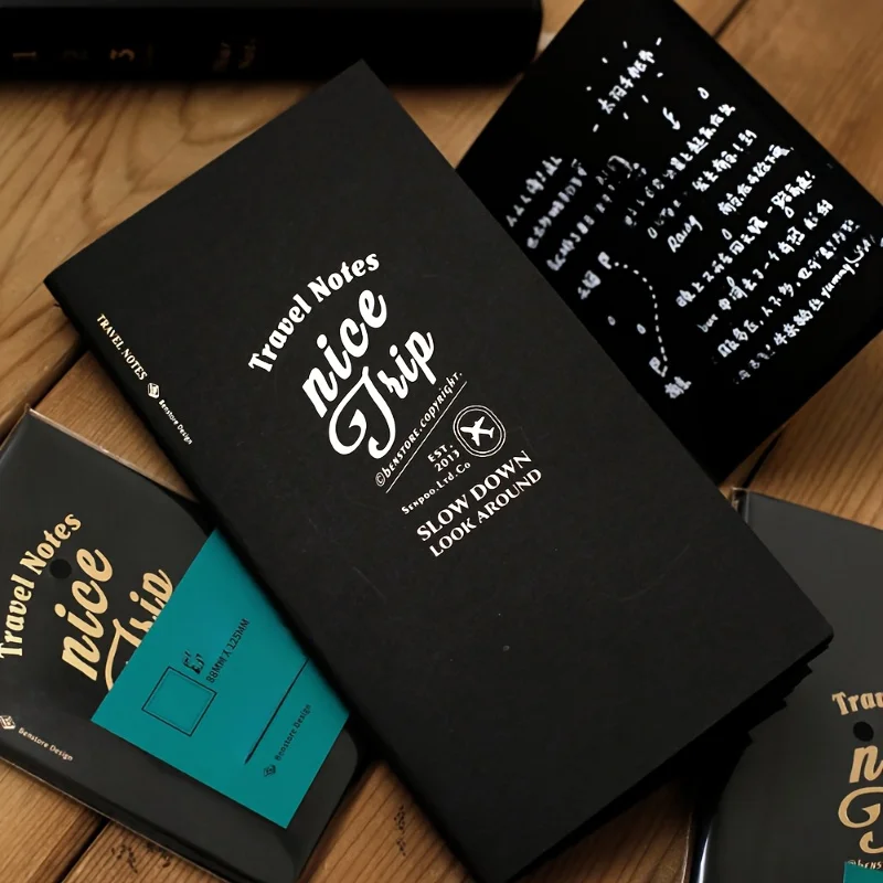 

Fromthenon Durable Thicken Standard Passport Black Card Paper Traveler's Notebook Journal Office Supplies Travel Journal
