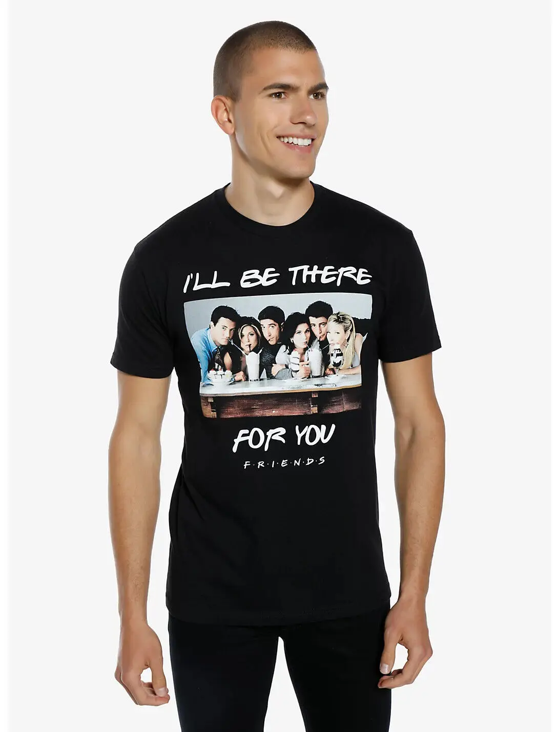 Friends Tv Show Mens I'Ll Be There For You Cast With Milkshake T Shirt Nwt Xs S