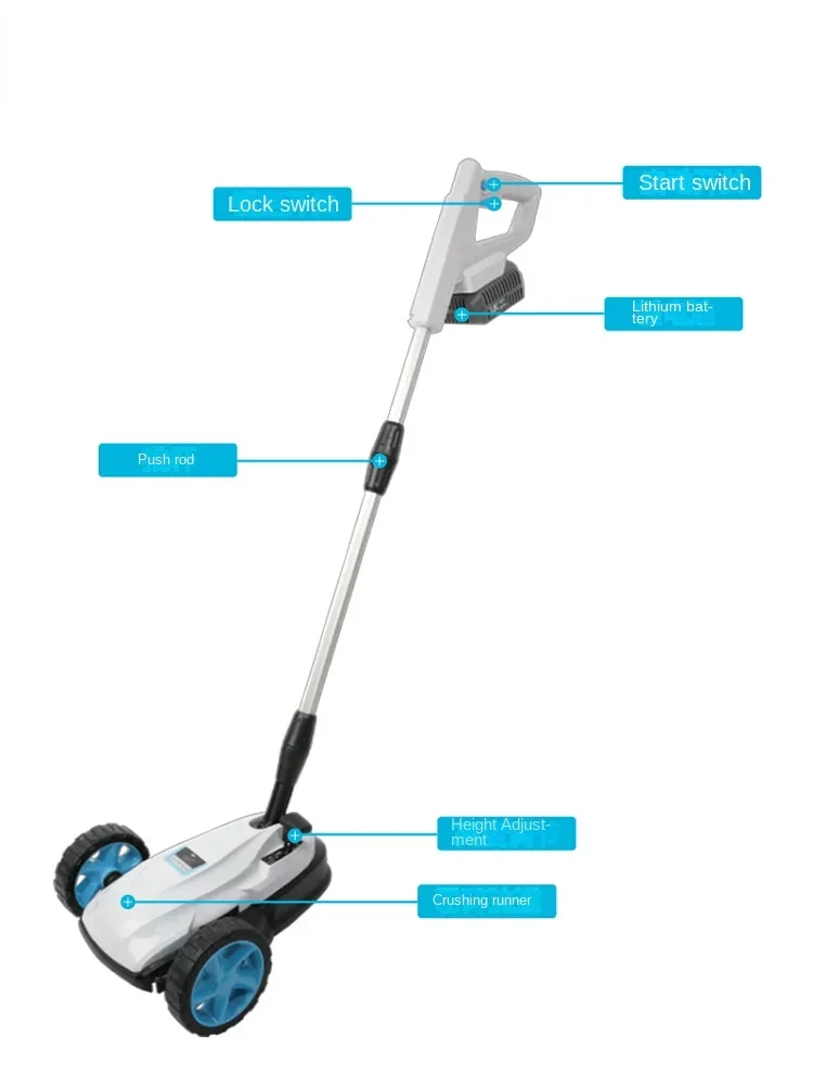 Lithium ion lawn mower, small household rechargeable brushless electric lawn mower, gardening and weeding tool, weeding machine