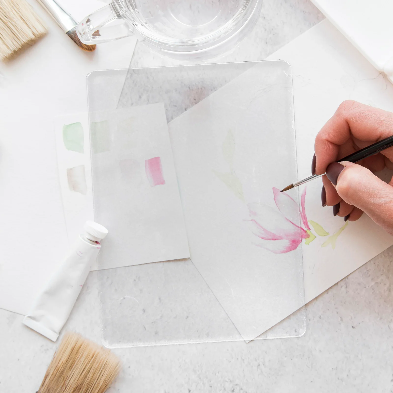 A5 Clear Gel Plate For Art Projects Printmaking Reusable Non-Stick Crafting Tool For Scrapbooking Journaling Card