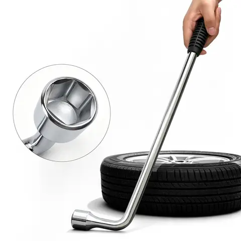 1 adet araba yedek lastik bijon anahtarı L tipi altıgen kafa soket anahtarı tamir el aleti, standart lastik anahtarı 17/19/21/22/23mm